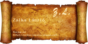 Zalka László névjegykártya